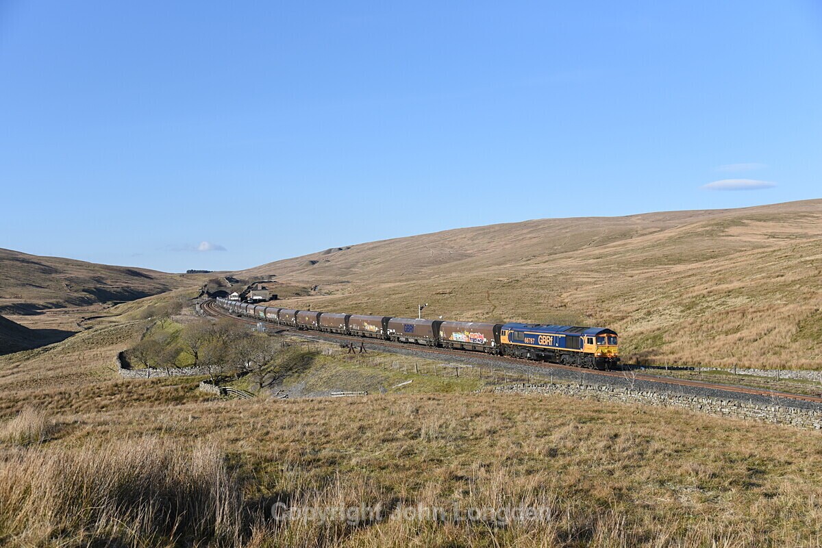 JL - 8.4.20 66767 6E77 Arcow - Hunslet Tilcon, Blea Moor - Blea Moor