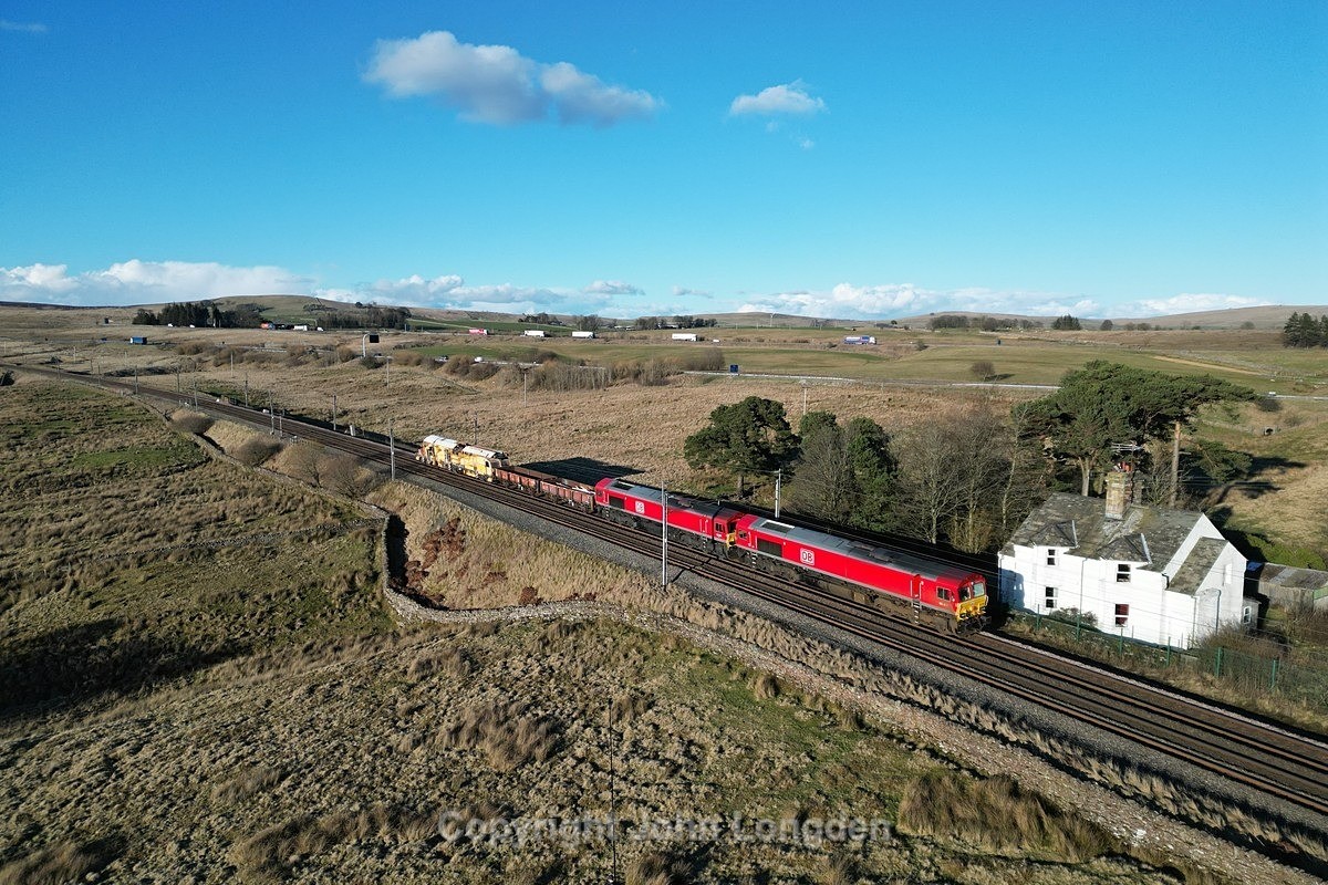 JL - 7.3.23 66019 6K27 Carlisle - Crewe, Greenholme Cottage - West Coast Main Line (north to south)