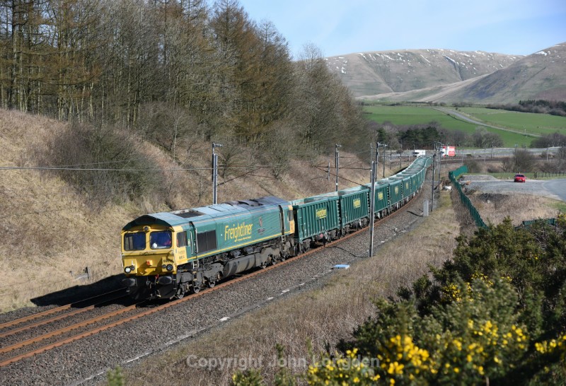 JL - 24.3.17 66612 'Poppy' Hardendale - Tunstead, Beckfoot - West Coast Main Line (north to south)