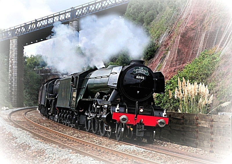 The Flying Scotsman passing though Teignmouth - Trains Boats and Planes