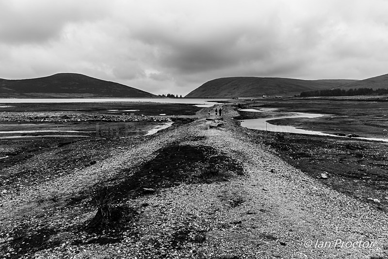 Drought at Spelga Dam Reservoir - Black & White