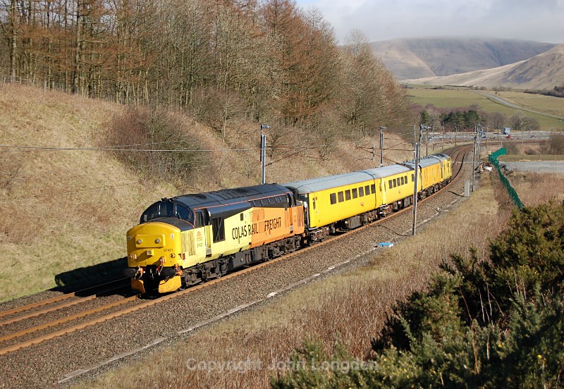 JL - 18.3.16 37421 & 97301 1Z50 Carlisle - Derby, Beckfoot - West Coast Main Line (north to south)
