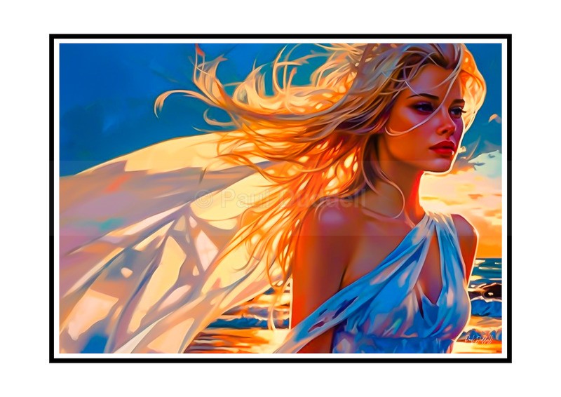 Love on Location, Bride on The Beach Paintings by Paul Duddell, Whispers & Strokes - Artist, Painter, and Photographer