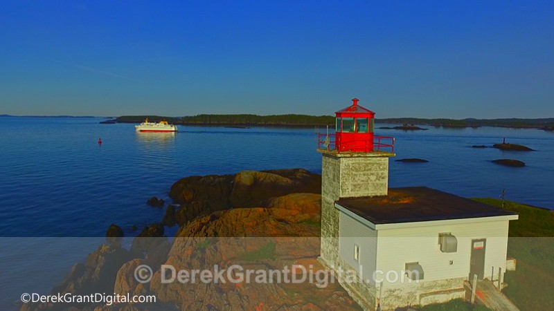 Pea Point Lighthouse Blacks Harbour New Brunswick Canada Aerial Drone - Lighthouses of New Brunswick