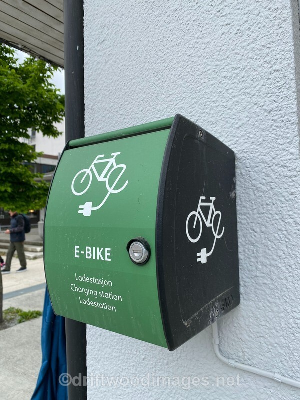 Norway Andalsnes centre shops  E bike charger - Norway