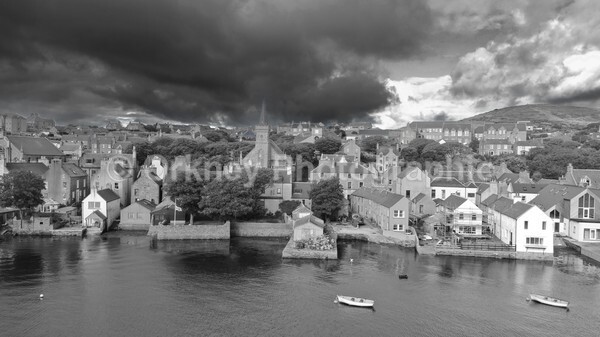 Stromness bw DJI_0648 - West Mainland from Above