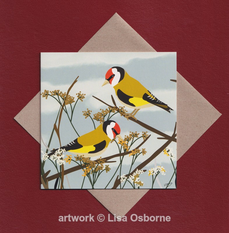 Goldfinches greetings card - Cards