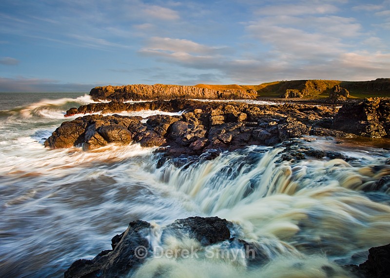 Waterfall at Dunseverick - Cascading Into The Sea