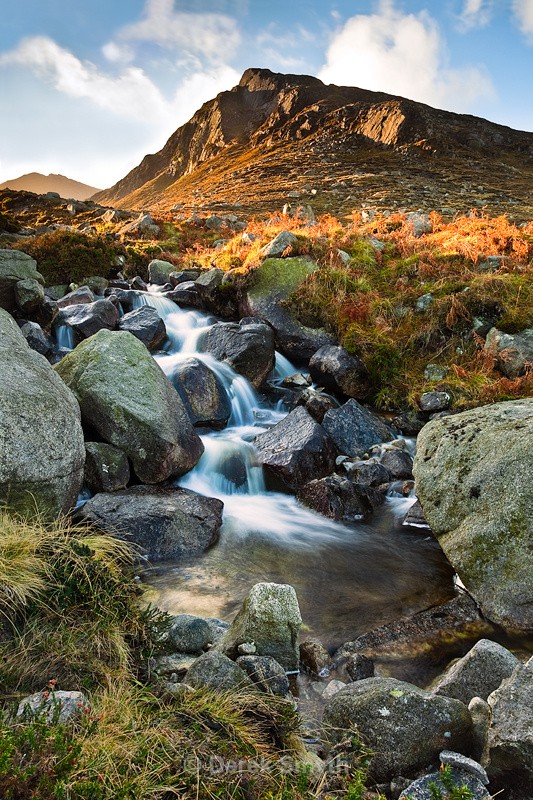 The Mourne Mountains Trassey River Flowing In The Shade