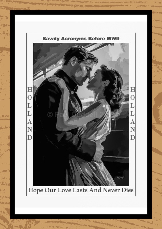 Bawdy Acronyms before WWII Watercolour Paintings by Artist Paul Duddell