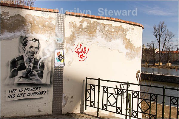 Wall art in Prague - Prague to Berlin along the Elbe river