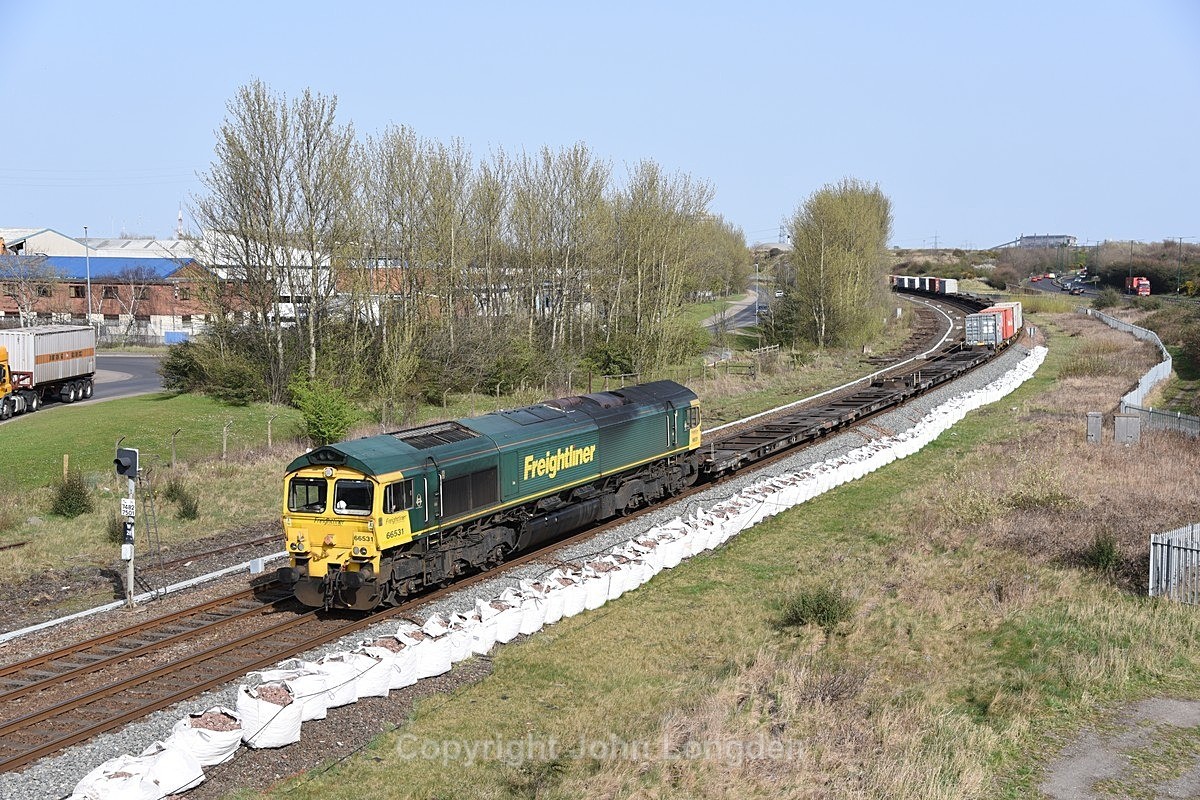 JL - 30.3.21 66531 4L78 Tees Dock - Felixstowe, Cargo Fleet - Teesside (west to east)