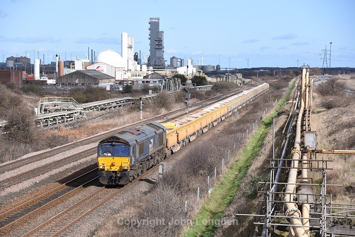JL - 14.3.23 66426 6D73 Redcar - Doncaster, Grangetown - Teesside (west to east)