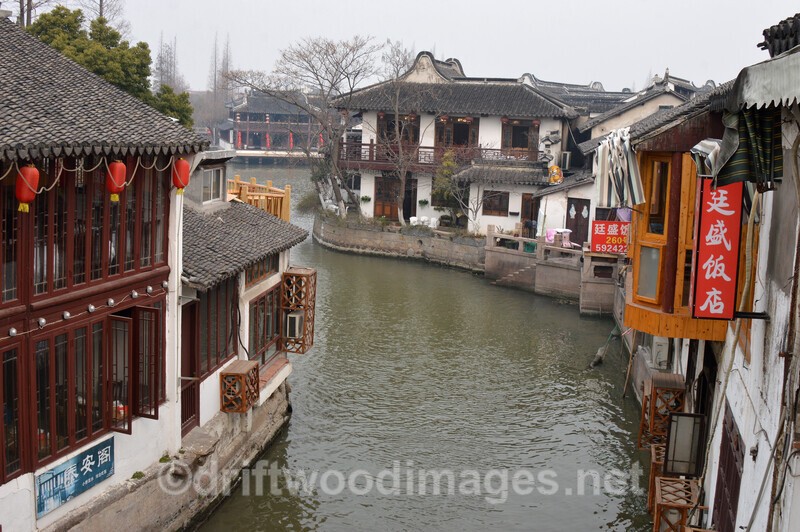 China Shanghai Zhujiajiao Water Town canalside buildings - China
