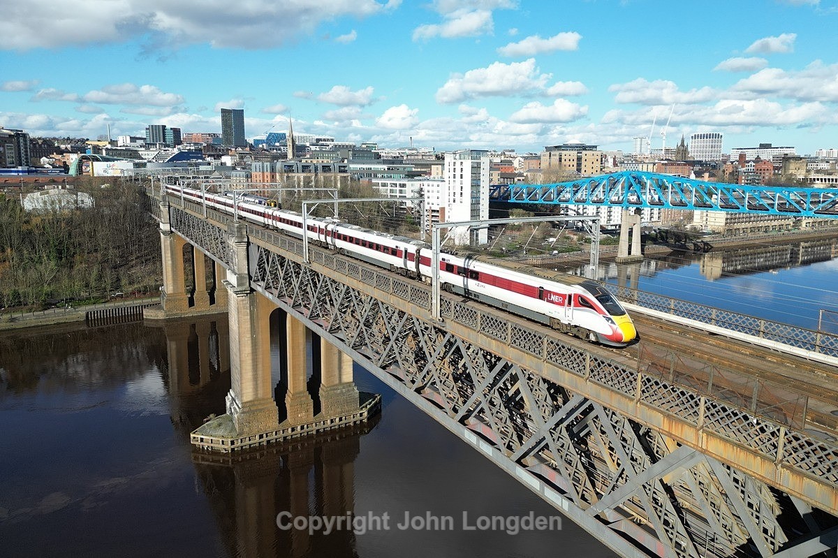 JL - 24.2.24 801223 12:00 Edinburgh - Kings Cross, Newcastle - East Coast Main Line (north to south)