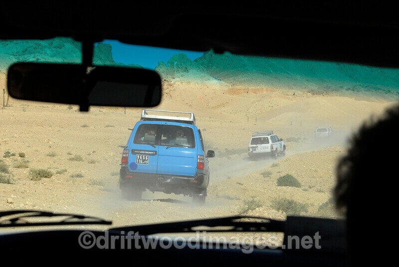 Chebika on track taken from Jeep - Tunisia