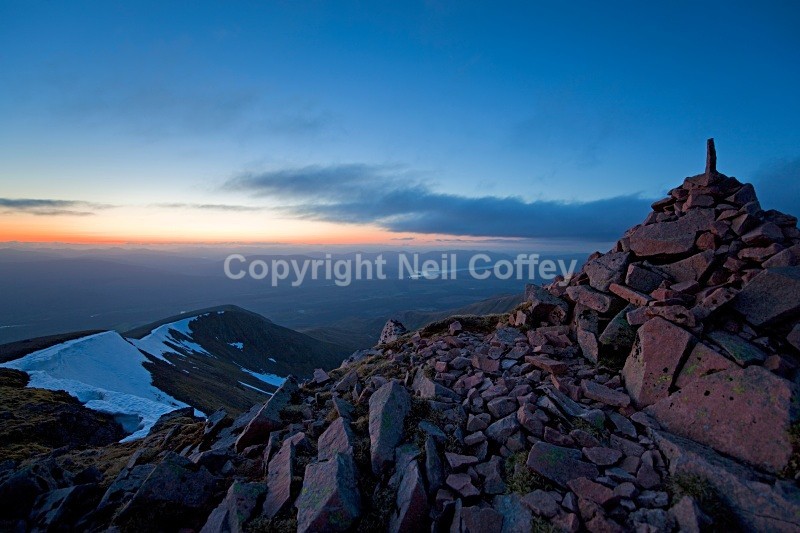 Great Glen sunset from Carn Dearg Meadhonach, Highland - Landscape format