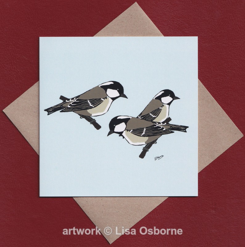 Coal tits greetings card - Cards