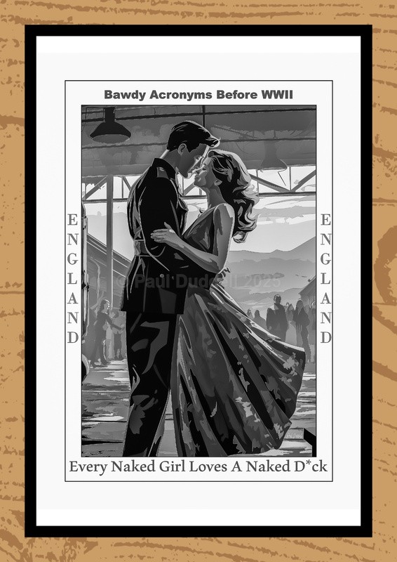 Bawdy Acronyms before WWII Watercolour Paintings by Artist Paul Duddell