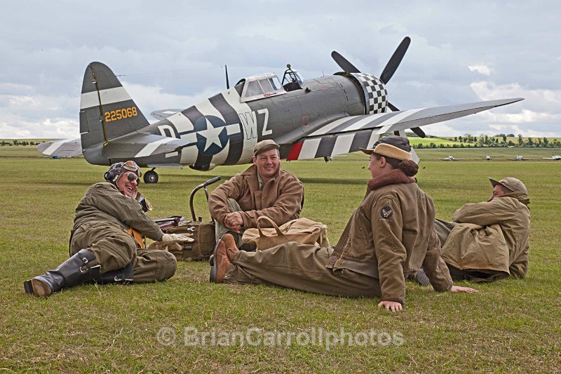 Fairchild  Republic  P-47 Thunderbolt with Pilot & Maintenance Crew - RAF Duxford 2009 - 2014 Air Shows