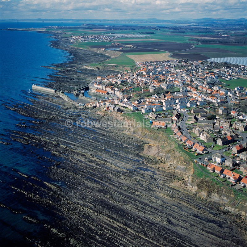 aerial pictures of Scottish east coast coastline coastal fishing towns villages tourist attractions of Scotland