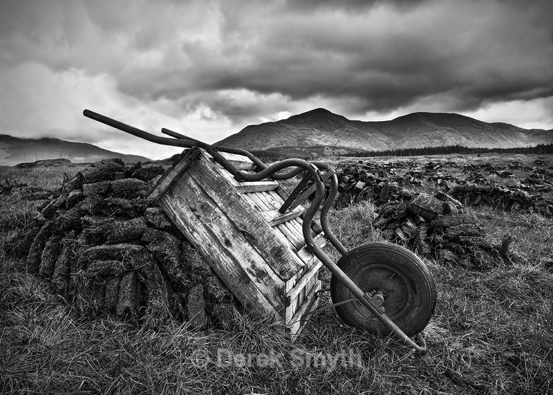 Drying The Peat BW - Co. Galway
