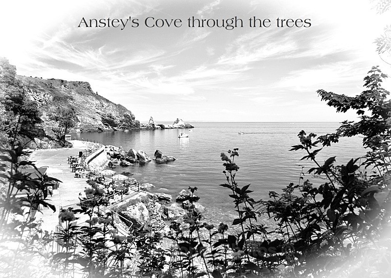 A magical glimpse of Ansteys Cove in Torquay - Black and White