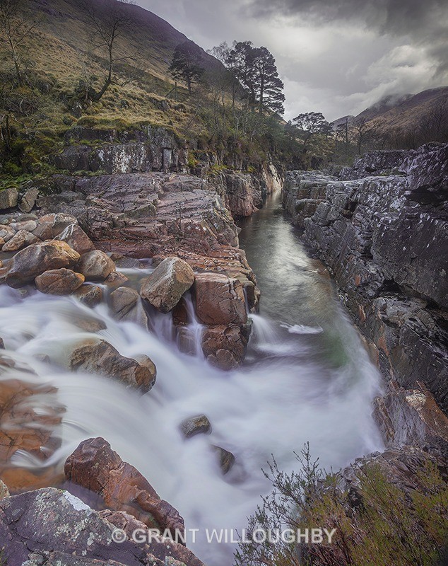 Glen Etive - the gorge - Woods Trees Gorges and Waterfalls