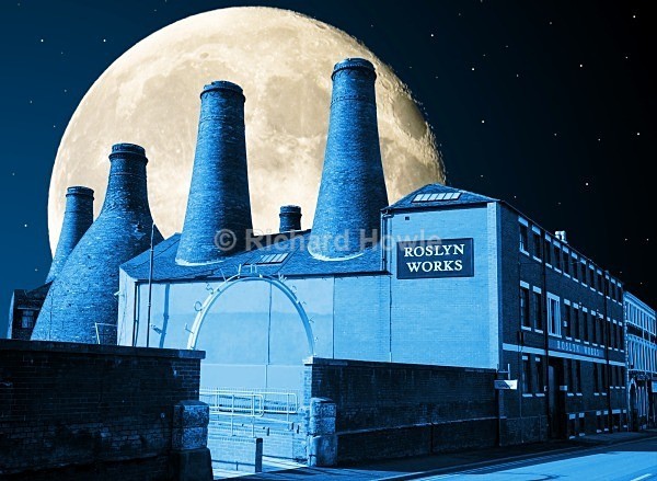 Moonlit Gladstone - The Potteries by Moonlight