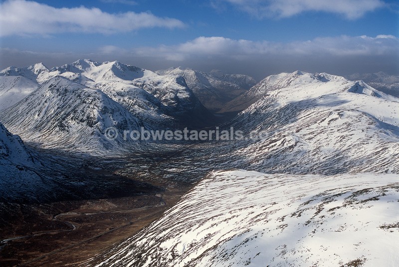 Glen Coe from above Beinn a Chrulaiste in Scotland