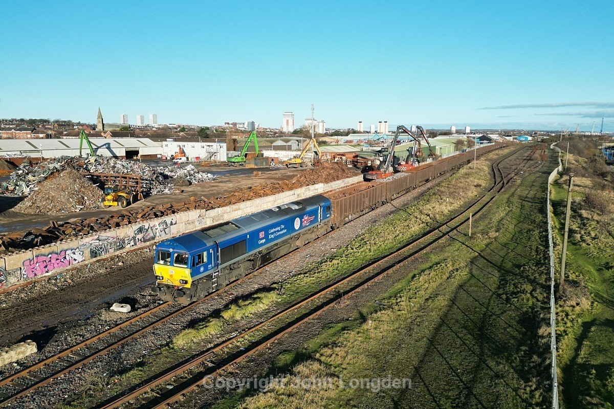 JL - 11.11.23 66023 6N55 Sunderland Ward Bros - Tees Yard, Sunderland - Elsewhere on the network