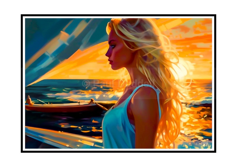 Love on Location, Bride on The Beach Paintings by Paul Duddell, Whispers & Strokes - Artist, Painter, and Photographer