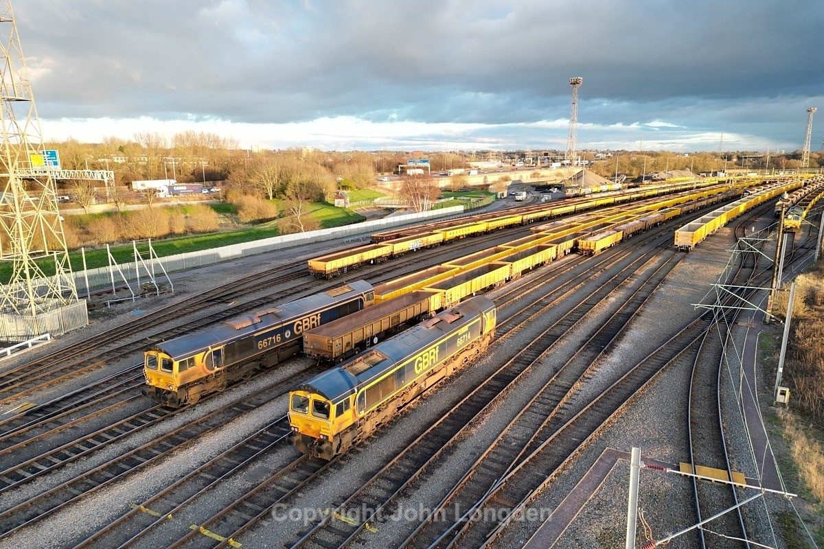 JL - 26.2.24 66714 & 66716, Bescot Yard - Elsewhere on the network