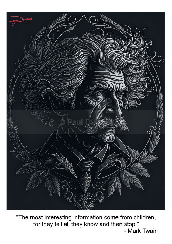 Mark Twain Inspirational Motivational Quotation Fine Art Print by Paul Duddell-Whispers & Strokes