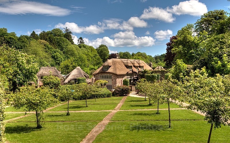 Looking out over The Drum Inn gardens - Cockington