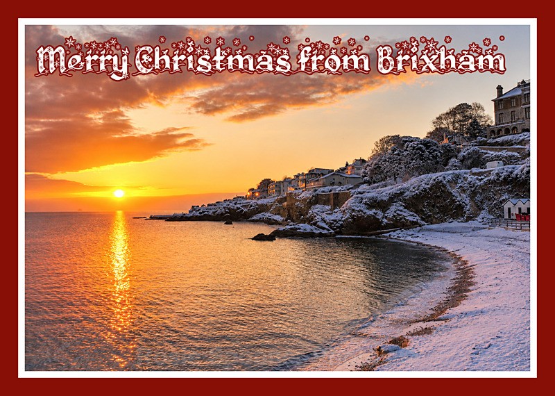 XM089 NEW 2026 - Xmas - Brixham Breakwater Beach - XMAS CARDS  Brixham