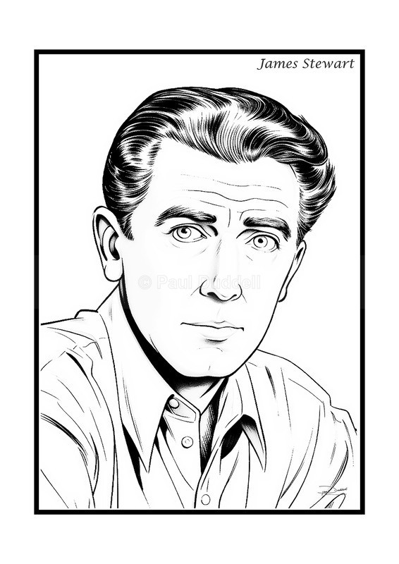 James Stewart Film Movie Poster Fine Art Print by Paul Duddell-Whispers & Strokes