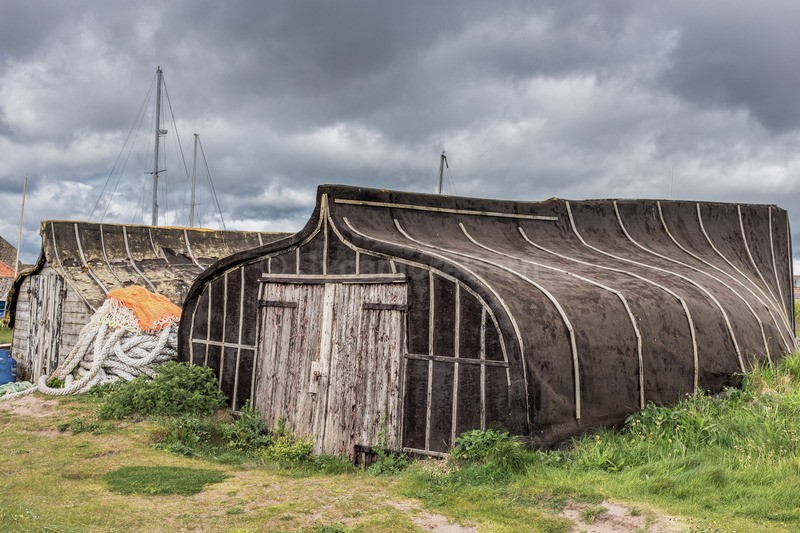 Upturned boats on Lindisfarne - Northumberland