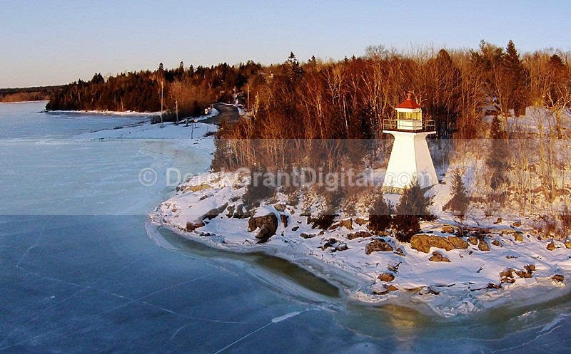 McColgan Point Lighthouse Kingston Peninsula Aerial View - Lighthouses of New Brunswick