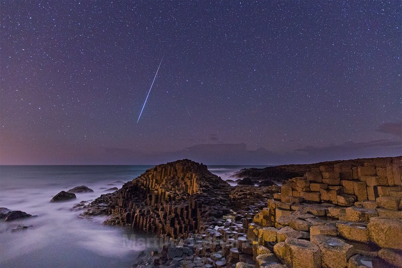 Fireball over the Giant's Causeway - Ireland by Night