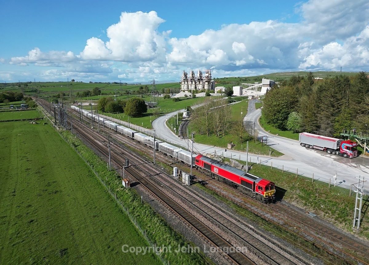 JL - 15.5.23 66010 6V71 Hardendale - Margam, Hardendale Quarry - West Coast Main Line (north to south)