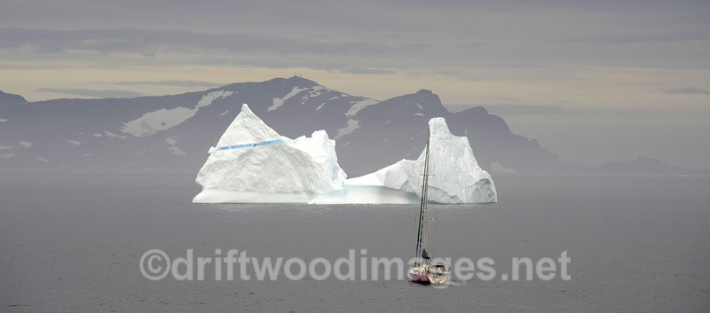 Iceberg and yacht - Greenland