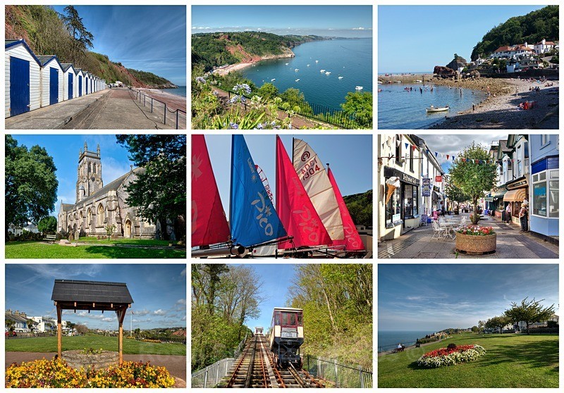 A5 Large Postcard  Babbacombe and St Marychurch Collage - Large Postcards A5