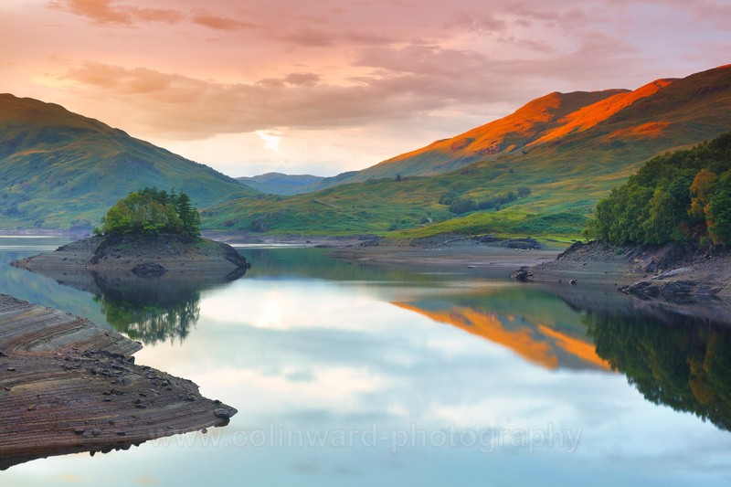 Evening Light at Glen Finglas Reservoir.    ref 0062 - Scotland