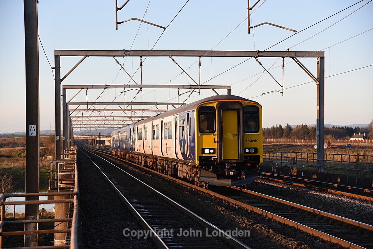 JL - 30.11.19 150269 Kilmarnock Barclay - Newton Heath, Metal Bridge - West Coast Main Line (north to south)