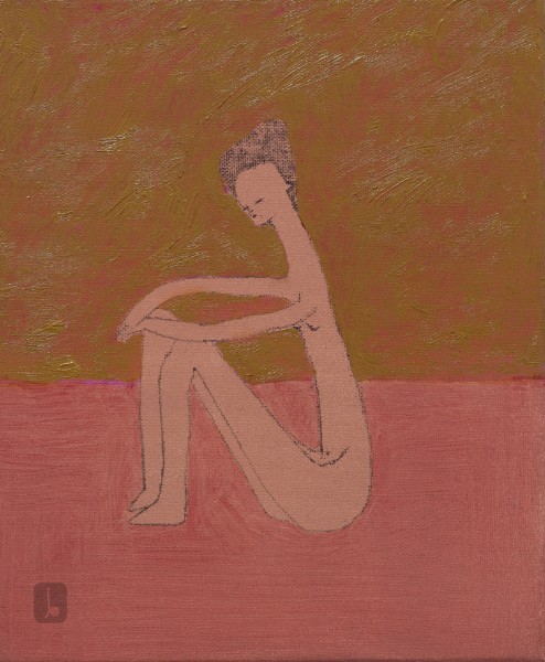 Seated woman in peach, 2025 - 2026 - departures and returns