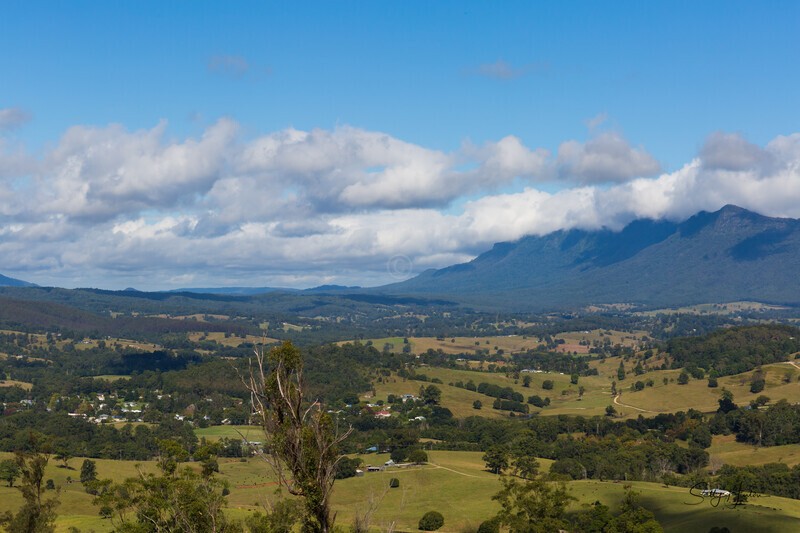 Tyalgum Village from old tip site park 2 - Mt Warning