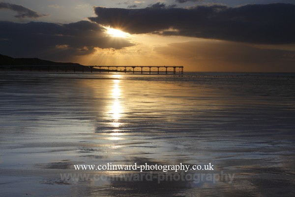 Sunburst over Saltburn Pier. Ref mk2 0405 - North Yorkshire and Cleveland