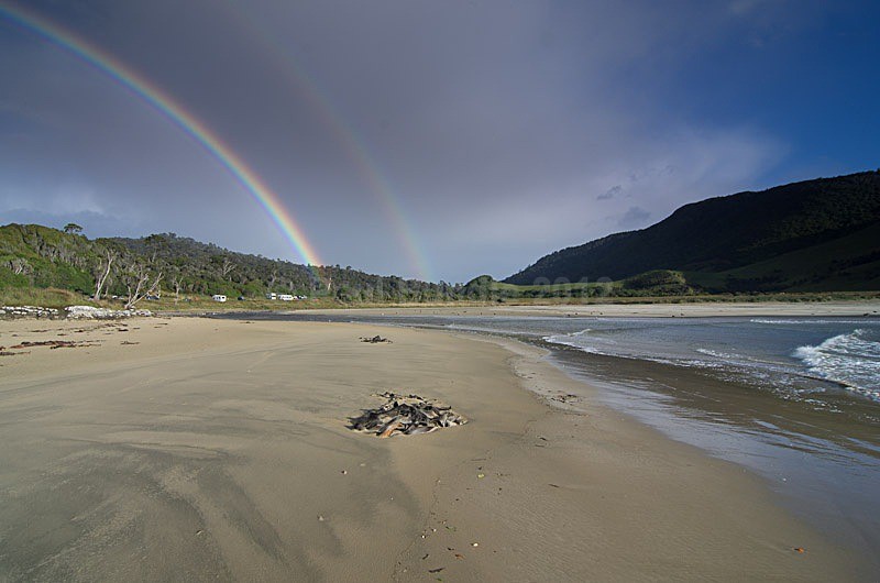 Purakaunui Bay rainbow - New Zealand South Island