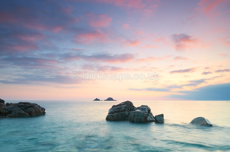 Sunset at National Trust Porth Nanvan Beach | Cornwall Seascape Photography Gallery
